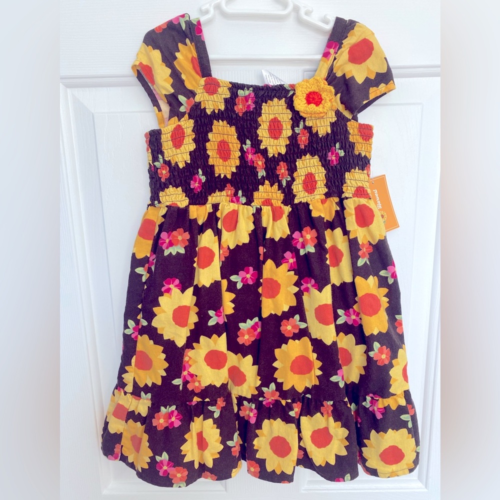 Toddler Sunflower Fall dress w/ matching pants. NWT. sz. 3T